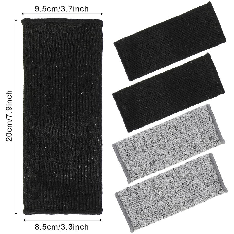 SATINIOR 5 Pairs Cut Burn Resistant Sleeves Arm Protection Sleeves Forearm Arm Protectors Thin Skin Bruising Arm Guards(Black, Gray) - Image 2